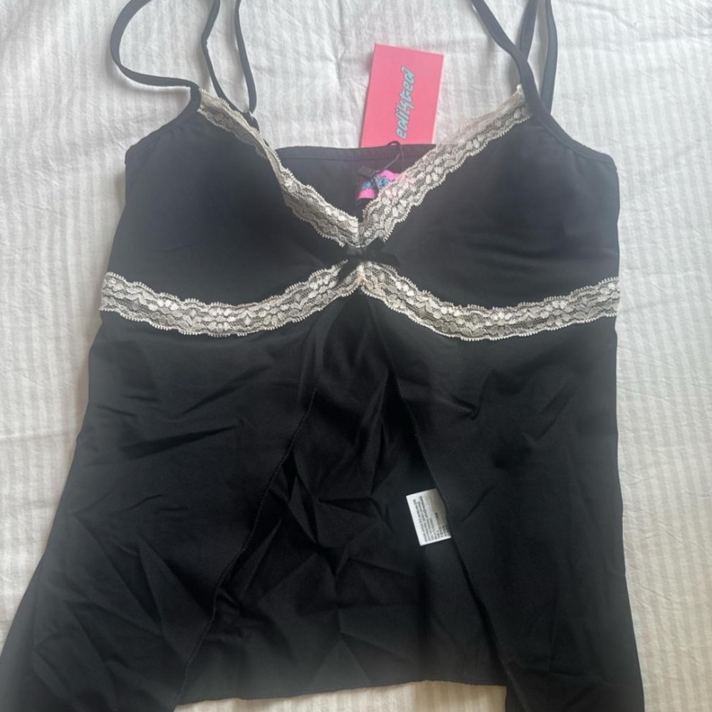 Edikted Black Camisole with Lace Detail